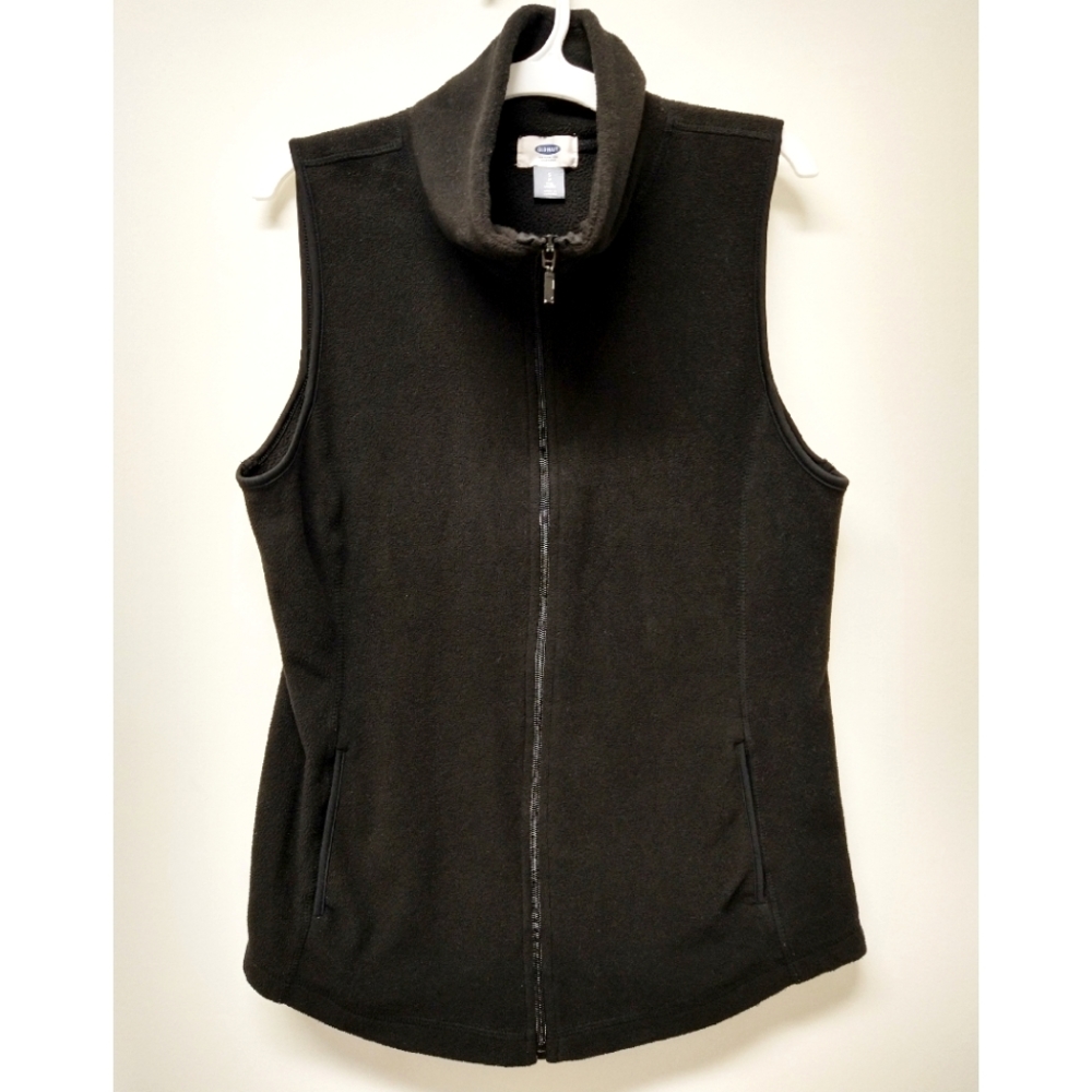 Old Navy Women's Fleece Vest | Black Vest | Small Tall